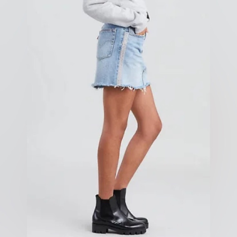 Levi’s Rhinestone Mini Denim Jean Skirt
